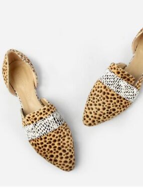 Poppy Barley Animal Print Calf Hair D'Orsay Flats | 9.5